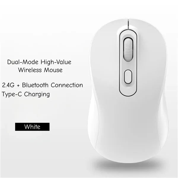 Dual Mode Silent Wireless Mouse with Type C Charging Office