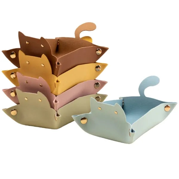 Pet Cat Shaped Leather Storage Box