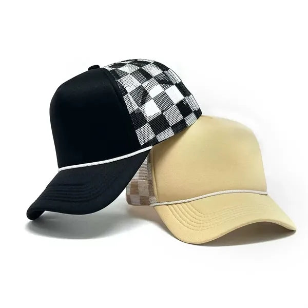 Grid pattern baseball cap