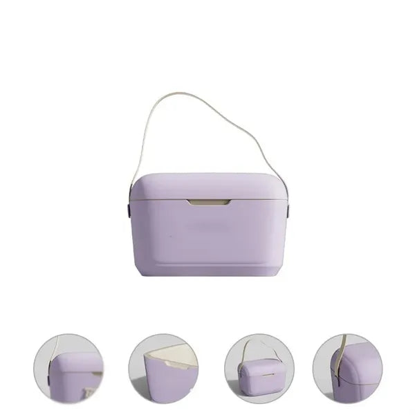 Portable 12L Vintage Insulated Cooler Lunch Box with Handle