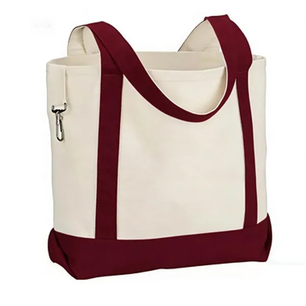 Two-Tone Accent Gusseted Tote Bag