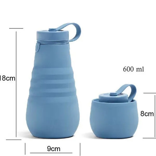 20 oz Travel Silicone Collapsible Water Bottle