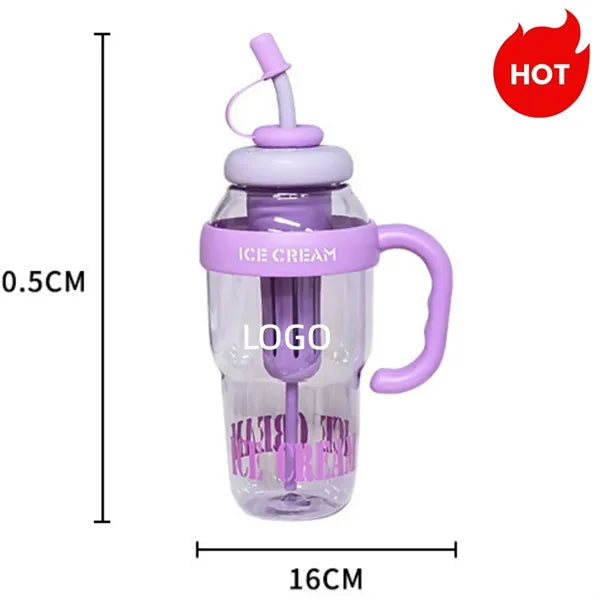 New Water Bottle With Large Capacity And Straw