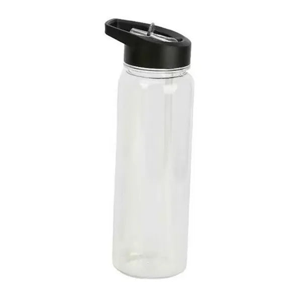 24 oz Translucent Flip Straw Sport Bottle with Handle Lid