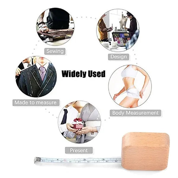 Wood Case Metric Tape Measure