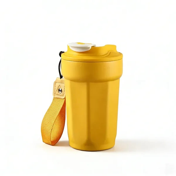 Portable Insulated Coffee Tumbler with Strap