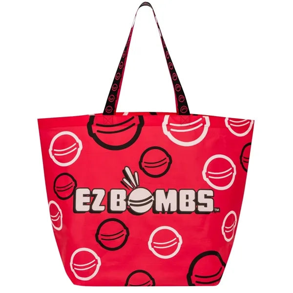 Iconic IKEA-Style Laminated Woven Shopping Bag 25"x18"x10"