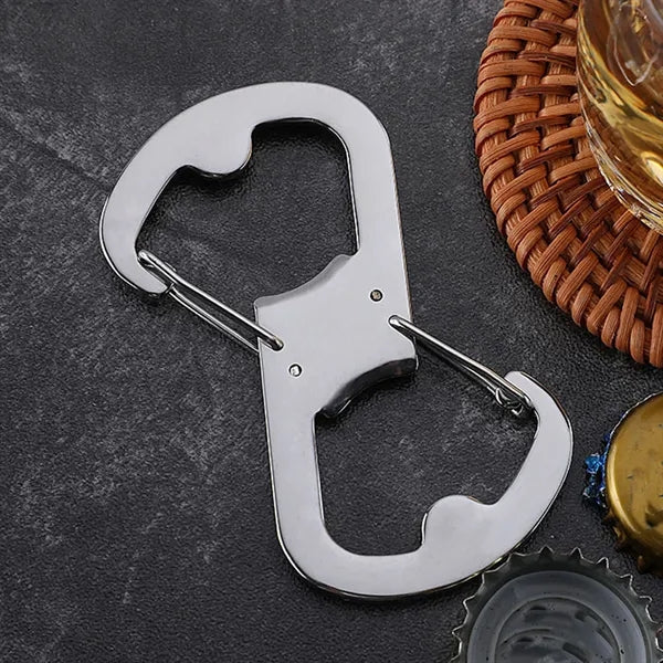 Tactical Stainless Steel Carabiner Keychain Bottle Opener
