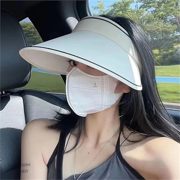 Foldable Wide Brim Visor Hat