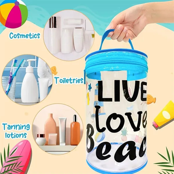 Beach Clear PVC Cylinder Bag