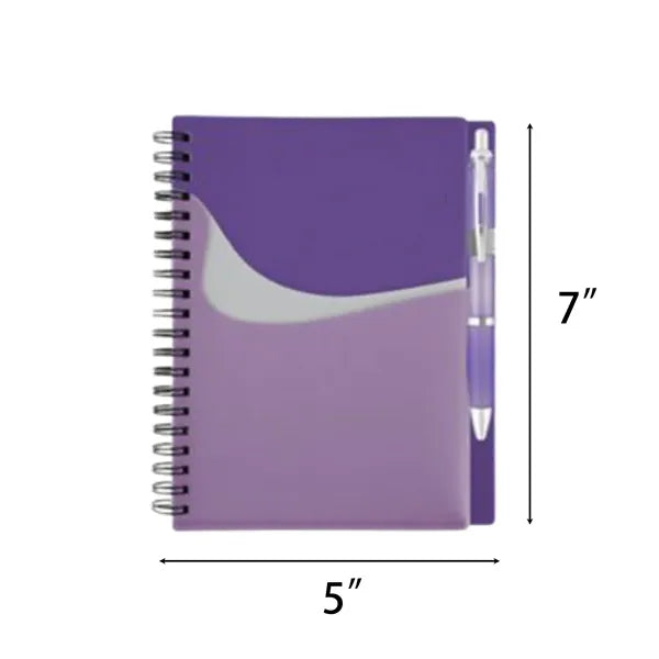 Dopamine Color Spiral Notebook Set with Matching Pen