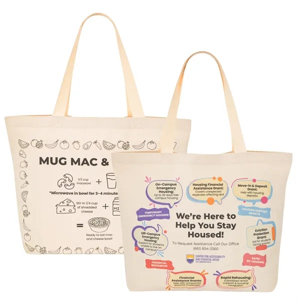 Premium 12 oz Natural Cotton Full-Color Shopping Bag 20x15x5