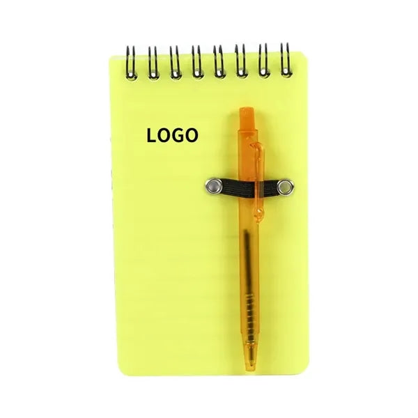 Pocket Mini PP Cover Memo Notebook With Pen Notepad