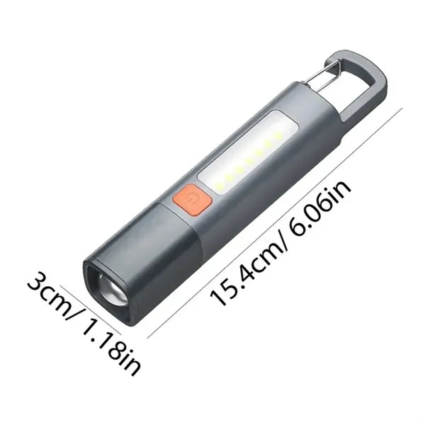 Rechargeable COB LED Flashlight With Carabiner