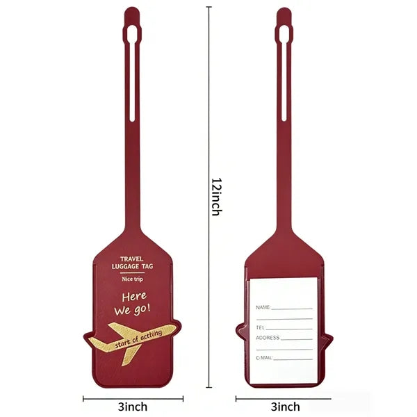 PU Leather Luggage Tag Gold Foil Business Travel Bag
