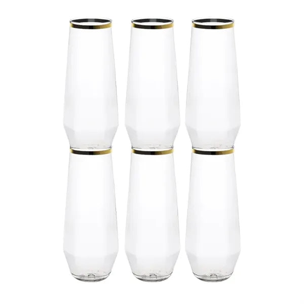 9oz. Diamond Flute Gold Rim