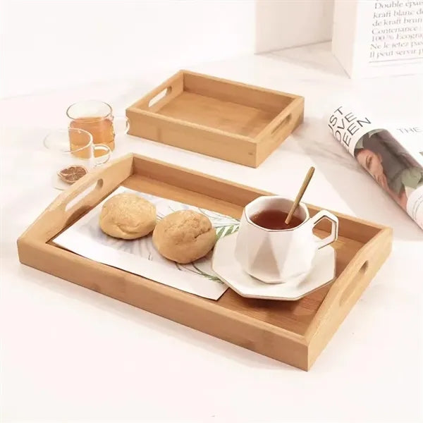 Rectangle Bamboo Tray With Handles