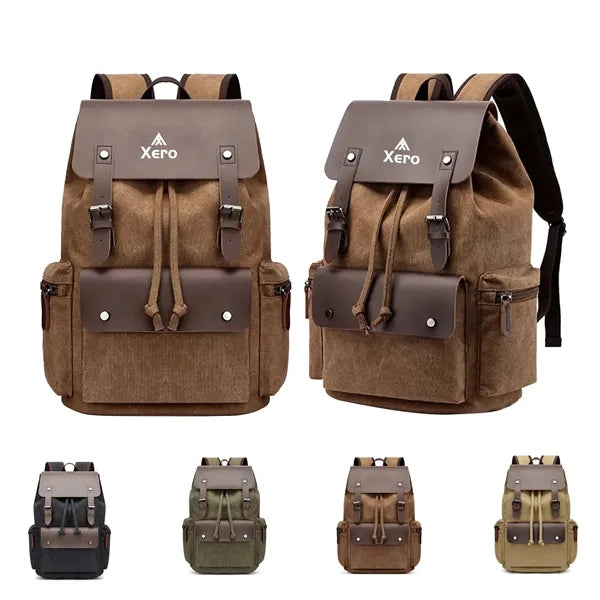 Outdoor Vintage Canvas Leather Backpack