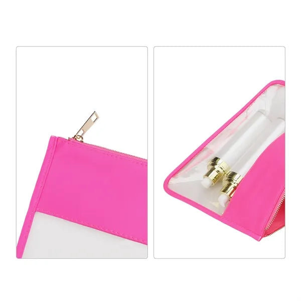 Clear PVC Waterproof Makeup Case Zipper Toiletry Bag