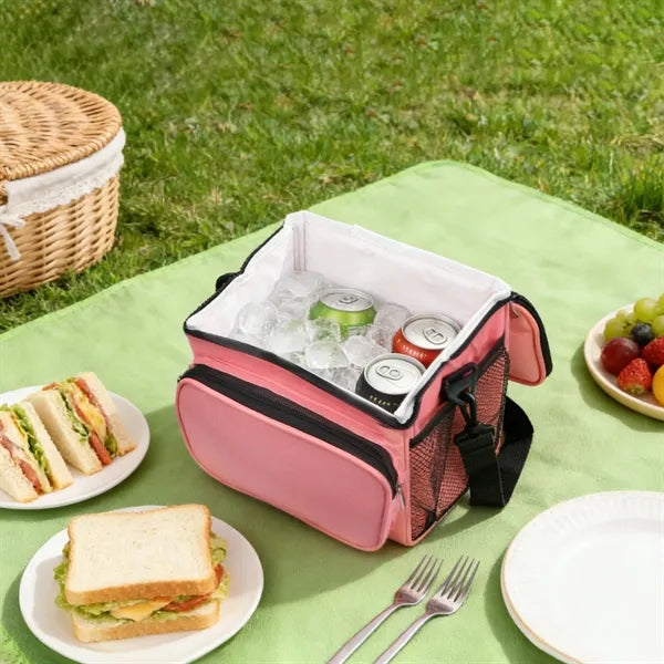 11L Insulated Cooler Lunch Bag W/ Shoulder Strap & Handles