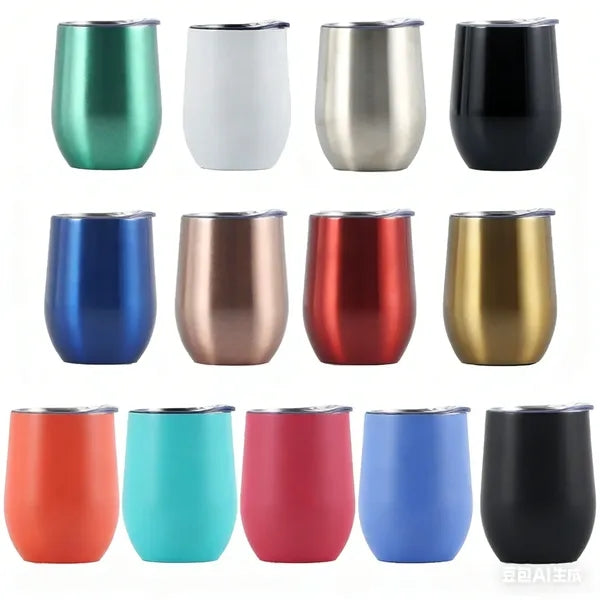 12 oz. Stainless Coffee Stemless Wine Tumbler w/ Lid