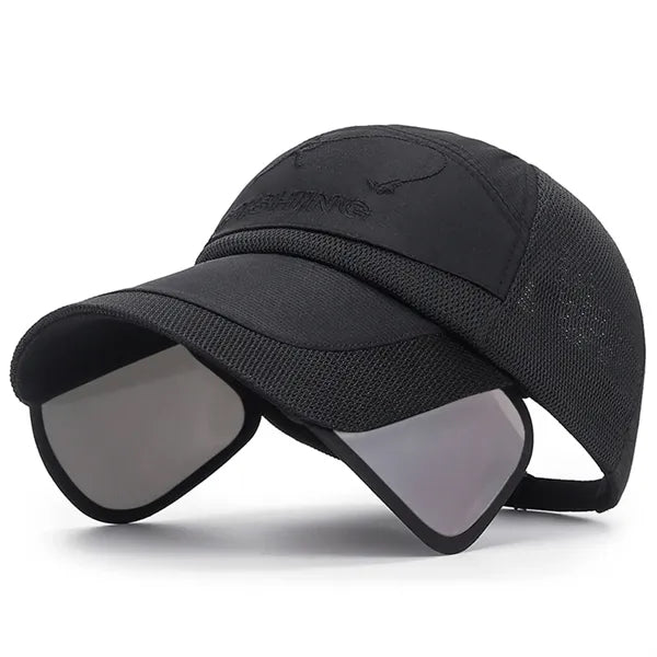 UV Protection Baseball Cap Extended Brim Mesh Hat
