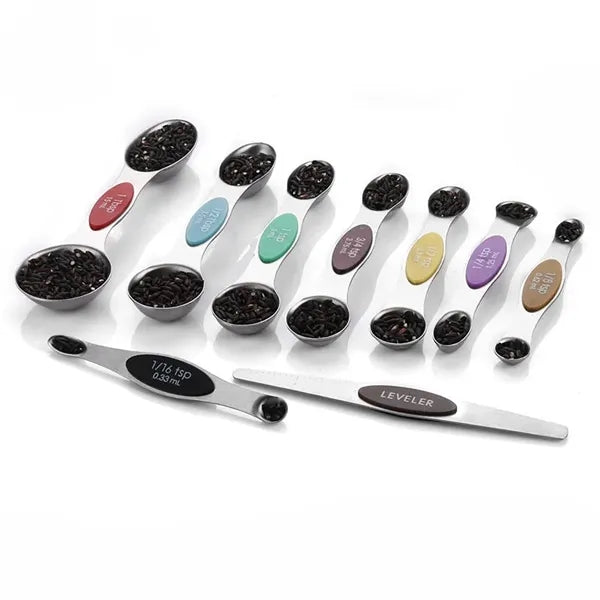 Double Ended Stainless Steel Measuring Spoon Set 9Pcs
