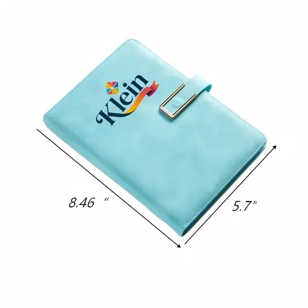 Luxury Embossed Faux Leather Notebook Buckle Journal Logo