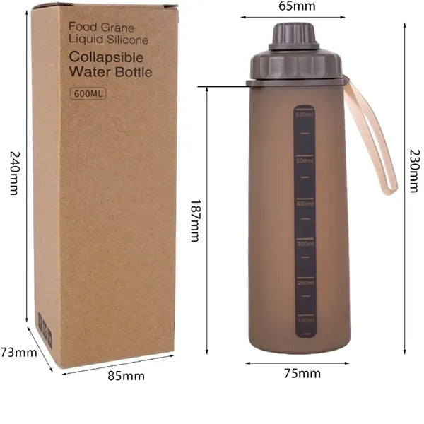 20oz Outdoor Travel Portable Silicone Water Bottle