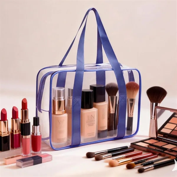 Clear PVC Travel Toiletry Bag With Handle