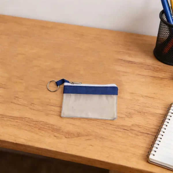 Mini Zippered PVC Pouch Clear Pencil Bag W/ Key Ring