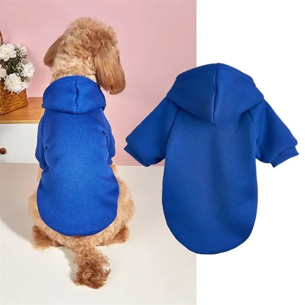 Solid Color Polyester Dog Hoodie Pet Clothes