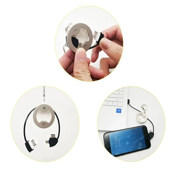 Charging Cable Keychain w/Opener