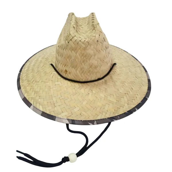 Eco Friendly Straw Lifeguard Cowboy Hats w/ Merrowed Patch