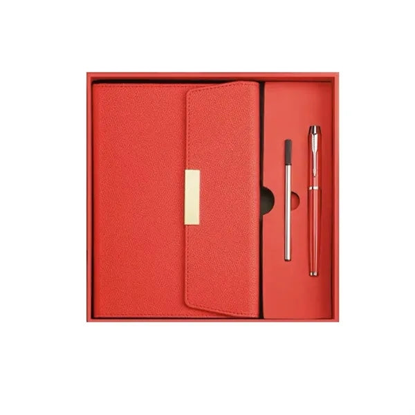A5 Recycled Paper PU Cover Notebook W/ Pen Gift Set