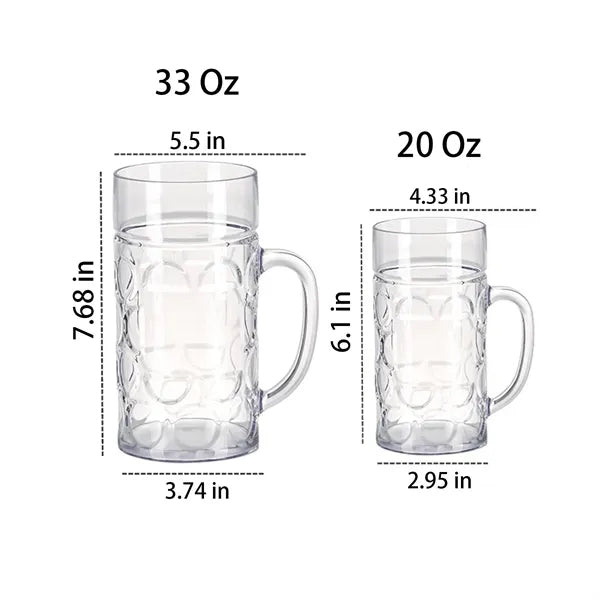 16 Oz Acrylic Beer Mug with Handle