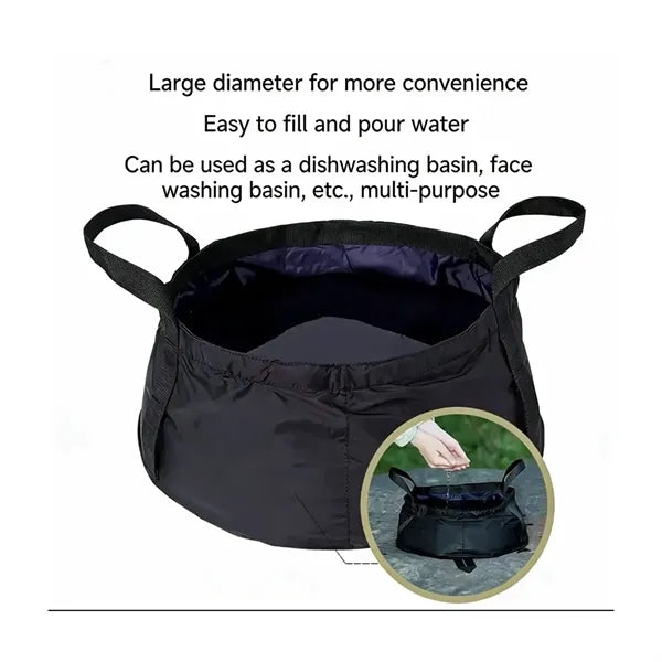 Portable Waterproof Foldable Camping Water Basin With Carry