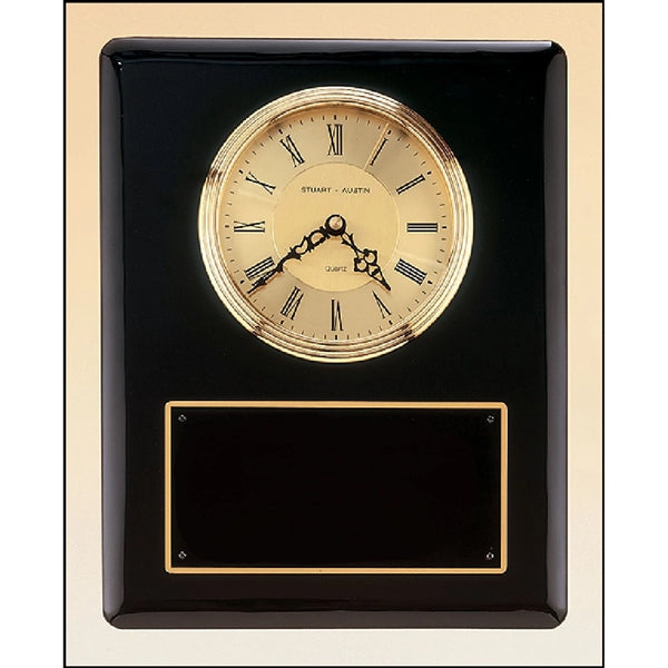 Black Piano Finish Vertical Wall Clock 10.5 x 13