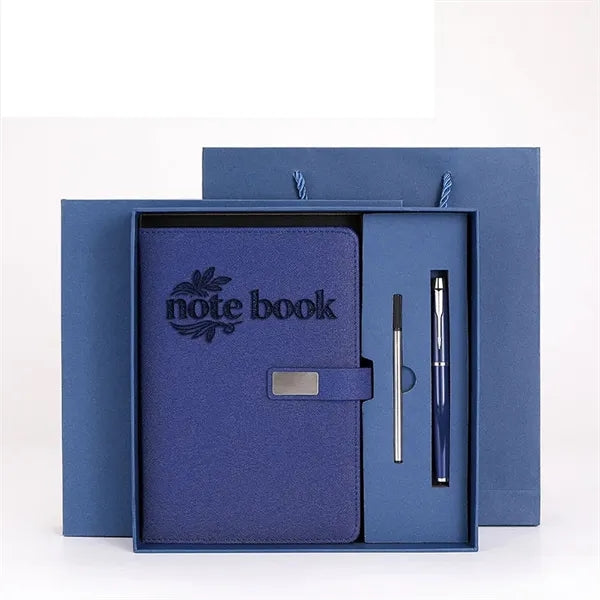 Logo Faux Leather Notebook Gift Box Set