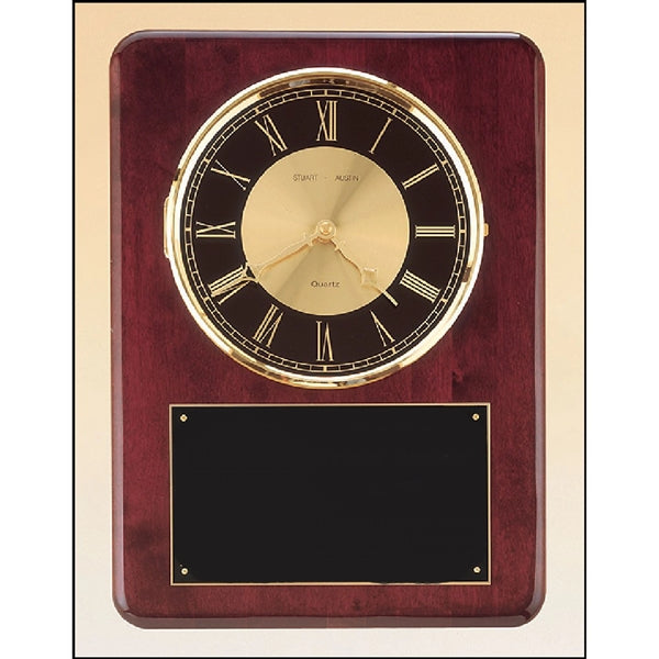 Rosewood Piano Finish Vertical Wall Clock 12 x 15
