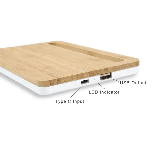 10W Bamboo Desk Charger with Pen Slot