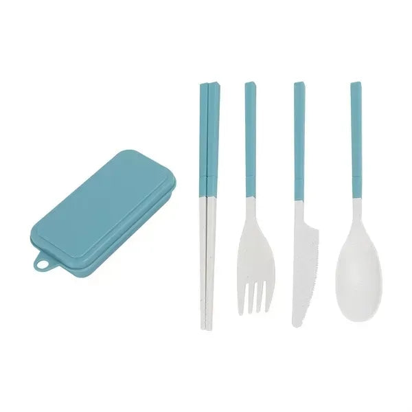 Wheat Straw Cutlery Set With Travel Case