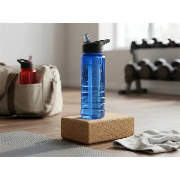 25oz Plastic Sport Water Bottle w/ Integrated Carry Loop Lid