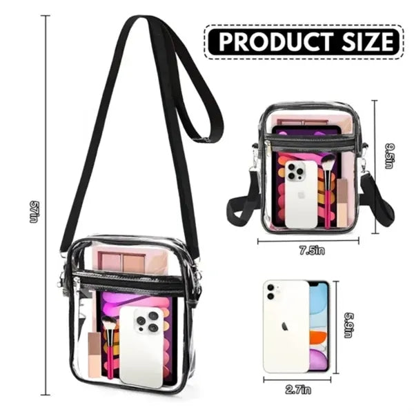 Clear Crossbody Bag with Front Pocket