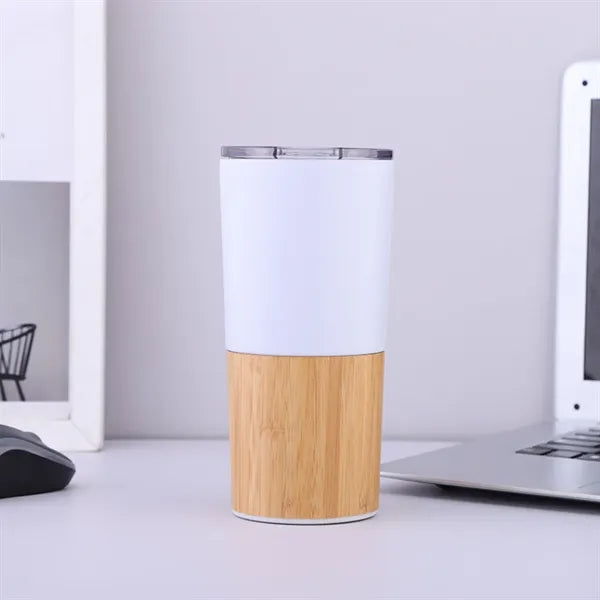 Premium Bamboo Steel Insulated Travel Mug Cup Drink