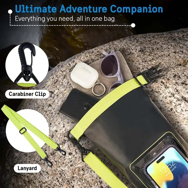 2L waterproof dry bag phone storage for boating & kayaking