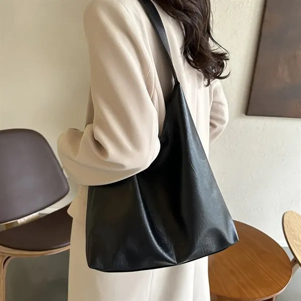 Women's Soft Vegan Leather Shoulder Bag Slouchy Tote Purse