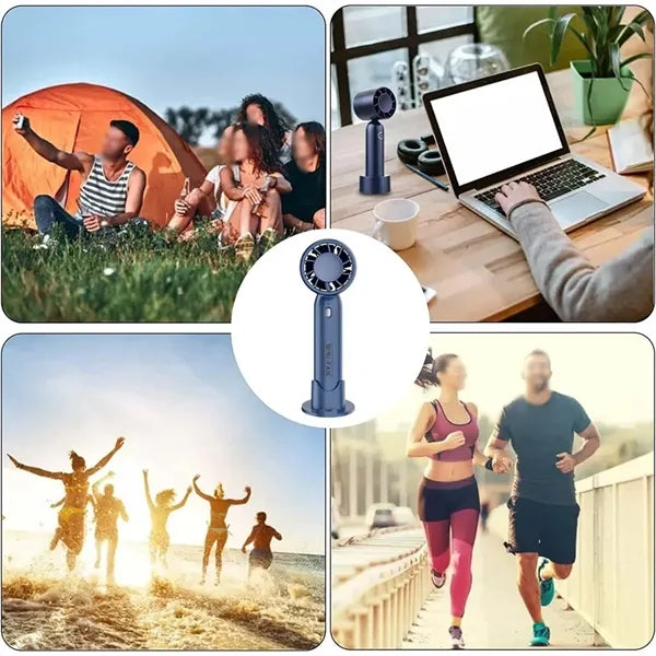 Desk handheld fan portable rechargeable with phone stand