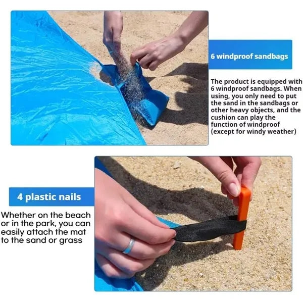 Beach Blanket Waterproof Sandproof Mat 84" X 84"