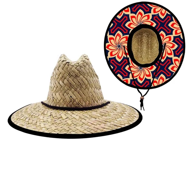 Eco Friendly Straw Lifeguard Hats with Patch Logo